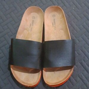 Black Leather Brave Soul London Mens Sandal